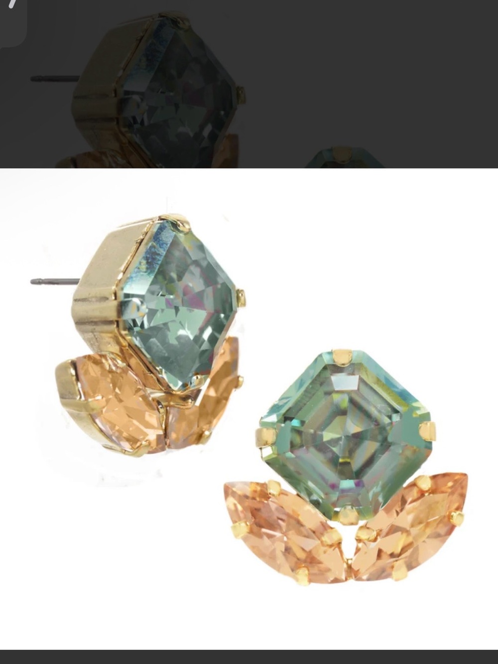 Tova Jewelry Swarovski flower Iridescent Crystal Stud Earrings